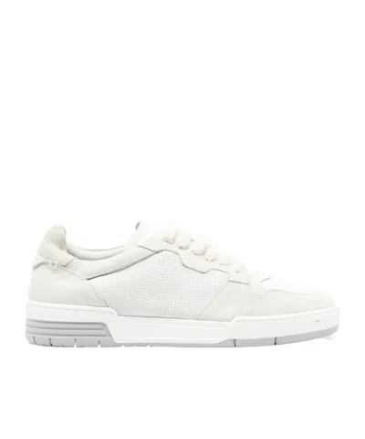 Eleventy Round Toe Low-top Sneakers In White