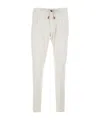Eleventy White Pants With Elastic Drawstring Waist And Tapered Leg In Cotton Blend Stretch Woman In White