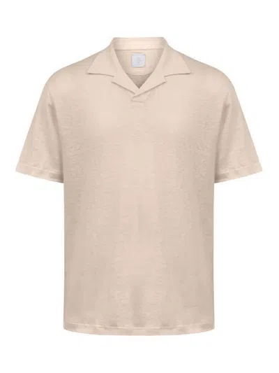 Eleventy Sand Bowling Neck Polo Shirt In Neutral