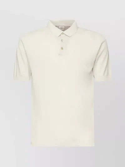 Eleventy Sand Cotton Polo Half Sleeves In Neutral