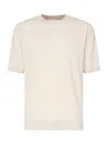 Eleventy Sand Knit Round Neck Short-sleeved Shirt