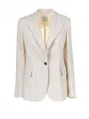 Eleventy Sand Linen Single-breasted Jacket