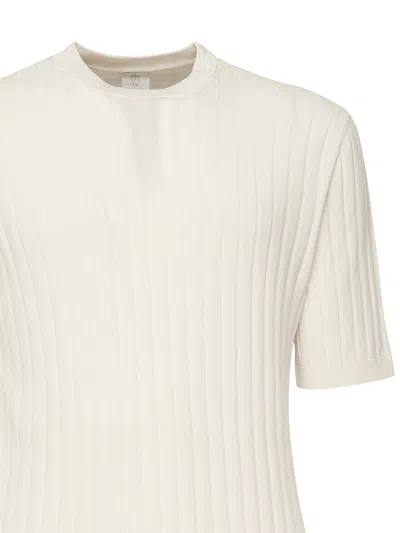 Eleventy Sand Ribbed Crew Neck T Shirt
