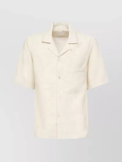 Eleventy Sand Short Sleeve Shirt In White