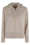 Eleventy Sandy Cashmere Hoodie With Adjustable Hood In Gray
