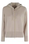 Eleventy Sandy Cashmere Hoodie With Adjustable Hood In Gray