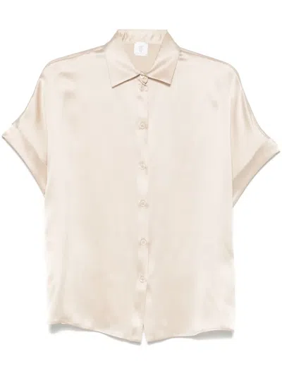 Eleventy Sati Shirt In Neutrals