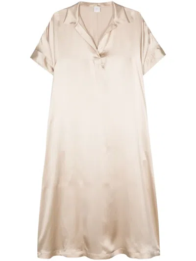 Eleventy Maxikleid Aus Satin In Nude