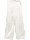 Shop Eleventy Satin Trousers In Neutrals