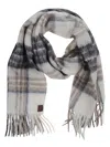 Eleventy Plaid Pattern Alpaca-wool Blend Scarf In Gray