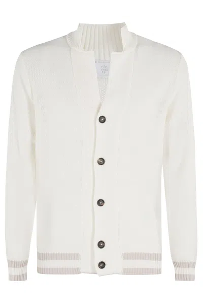 Eleventy Scollo V Bordini A Contrasto In White