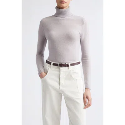 Eleventy Semisheer Cashmere Turtleneck Sweater In Gray