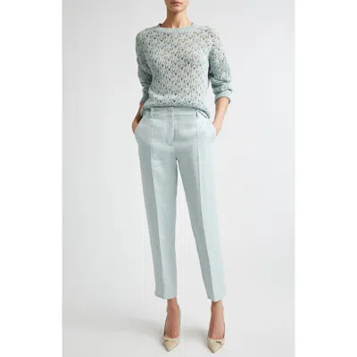 Eleventy Sequin Crochet Crewneck Sweater In Blue