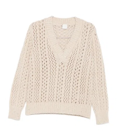 ELEVENTY SEQUIN-EMBELLISHED OPEN-KNIT SWEATER