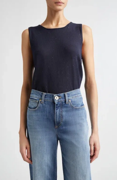 Eleventy Sequin Embellished Silk & Cotton Sweater Vest In Multi