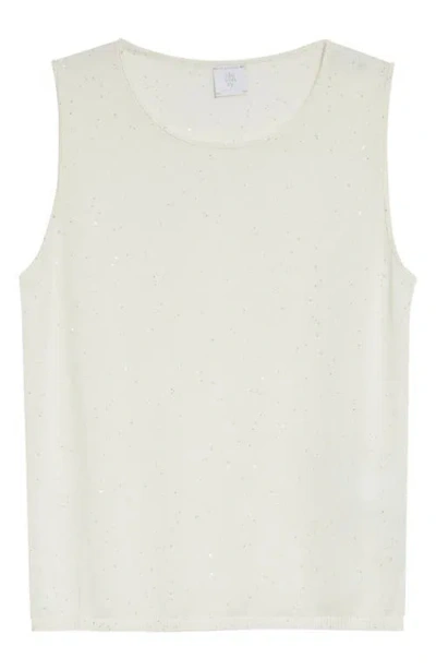 Eleventy Sequin Embellished Silk & Cotton Sweater Vest In Neutral