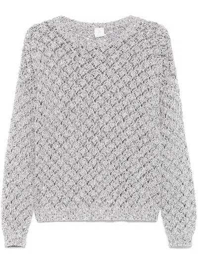 Eleventy Sequin-embellished Sweater In Gray