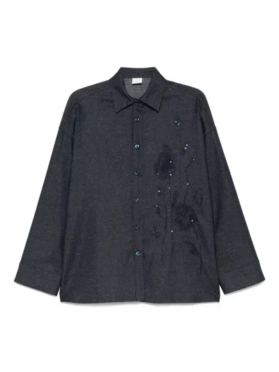 Eleventy Hemd Mit Pailletten In Black