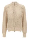 Eleventy Long-sleeved Knitted Cardigan In Neutral