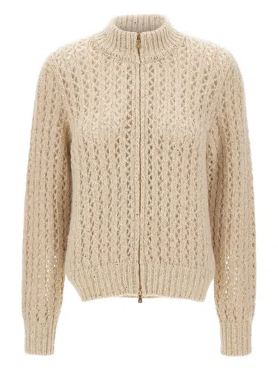 ELEVENTY SEQUINED ZIP-UP CARDIGAN