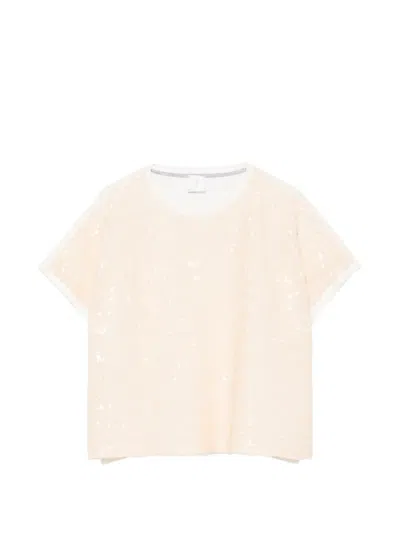 Eleventy Kids' Sequin-embellished T-shirt In Neutral