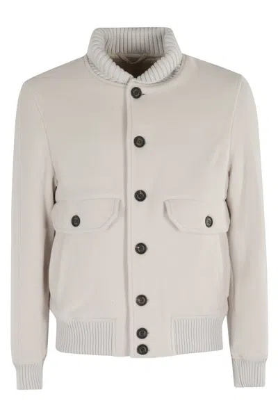 ELEVENTY SHAWL COLLAR BOMBER JACKET