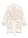 Eleventy Cashmere Jacquard Knit Sweater Jacket In Neutral