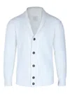 Eleventy Ribbed Texture Shawl Collar Long Sleeves In Blue