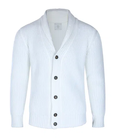 ELEVENTY SHAWL-COLLAR RIBBED CARDIGAN