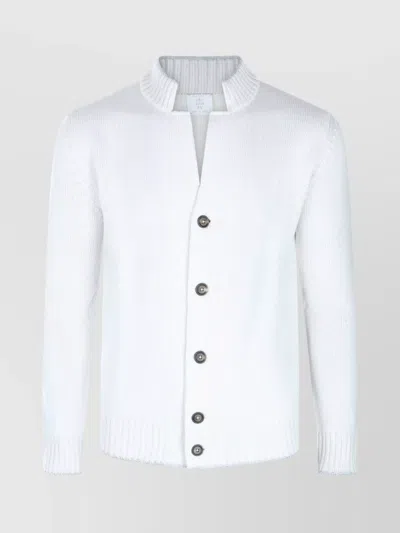 ELEVENTY SHAWL COLLAR SWEATER WITH CUFFS AND HEM