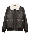 Eleventy Classic Brown Bomber Jacket With Shearling Collar In Brown