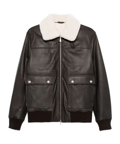 ELEVENTY SHEARLING BOMBER JACKET