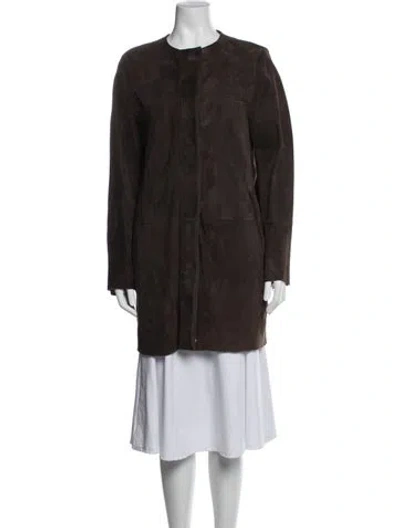 Pre-owned Eleventy Shearling Coat In Brown