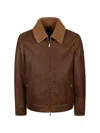 Eleventy Shearling Jacket In Brown