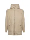 Eleventy Zip-up Hooded Jacket In Neutral