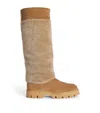 Eleventy Sheepskin Knee-high Boots In Multi