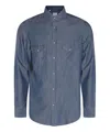 Eleventy Navy Cotton Shirt In Blue