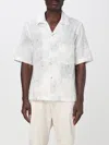 Eleventy Mens Sabbia E Malva Flower-print Camp-collar Linen And Cotton Shirt In Sand