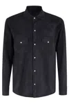 Shop Eleventy Shirt Jacket Texas In Blue