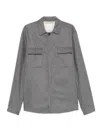 Eleventy Shirt Jacket With Pockets In Gray