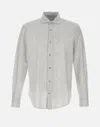 Eleventy Slim Fit Striped Cotton Shirt With Vertical Stripes