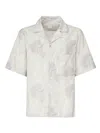 Eleventy Mens Sabbia E Malva Flower-print Camp-collar Linen And Cotton Shirt In Beige