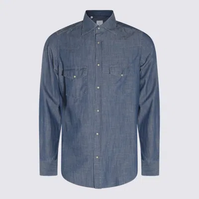 Eleventy Shirts Blue And Green In Multi