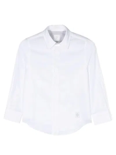 Eleventy Logo-patch Button-up Shirt In White