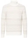 Eleventy Pattern-jacquard Sweater In White
