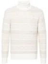 Eleventy Pattern-jacquard Sweater In White