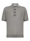 Eleventy Short-sleeve Button Polo Shirt In Gray
