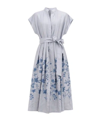 Eleventy Short Sleeve Dress In Blue