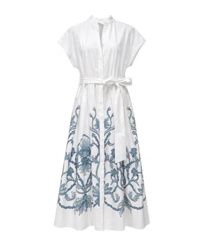 Eleventy Short Sleeve Dress In White