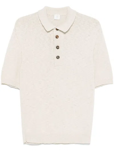 Eleventy Short-sleeve Polo Shirt In Neutrals
